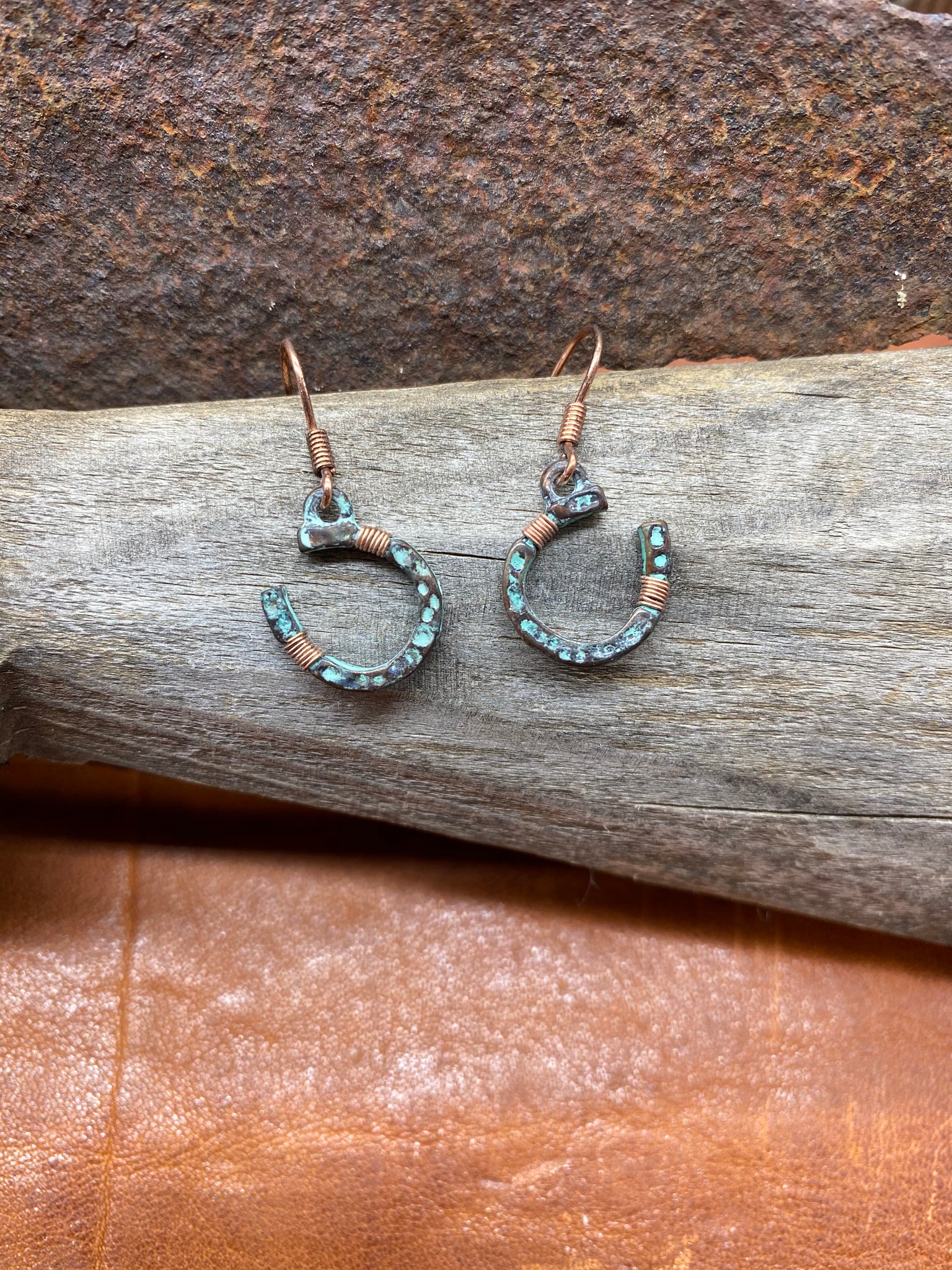 Copper Horseshoe Earrings