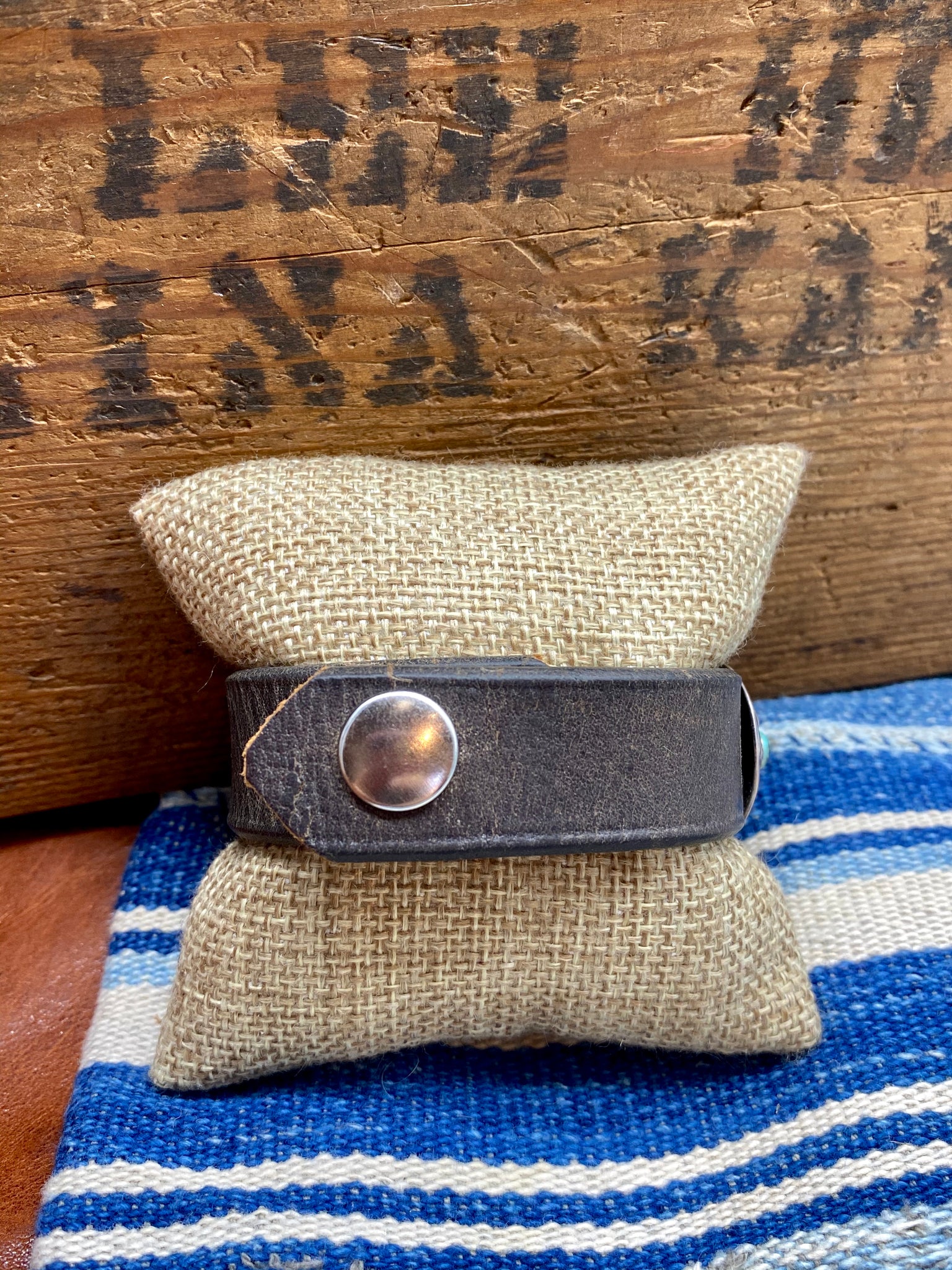 Sterling Concho & Leather Cuff