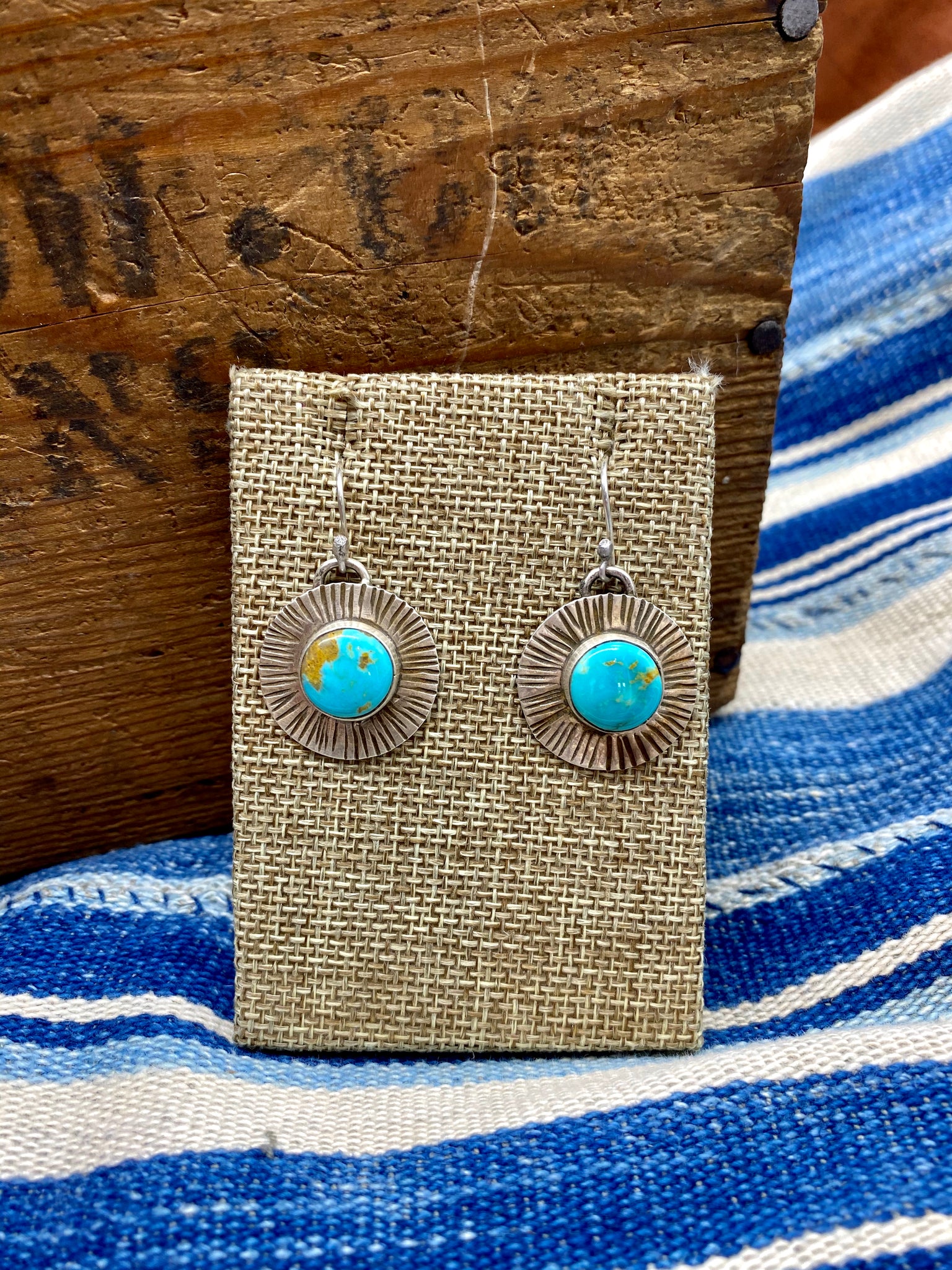 Round Sterling & Turquoise Earrings