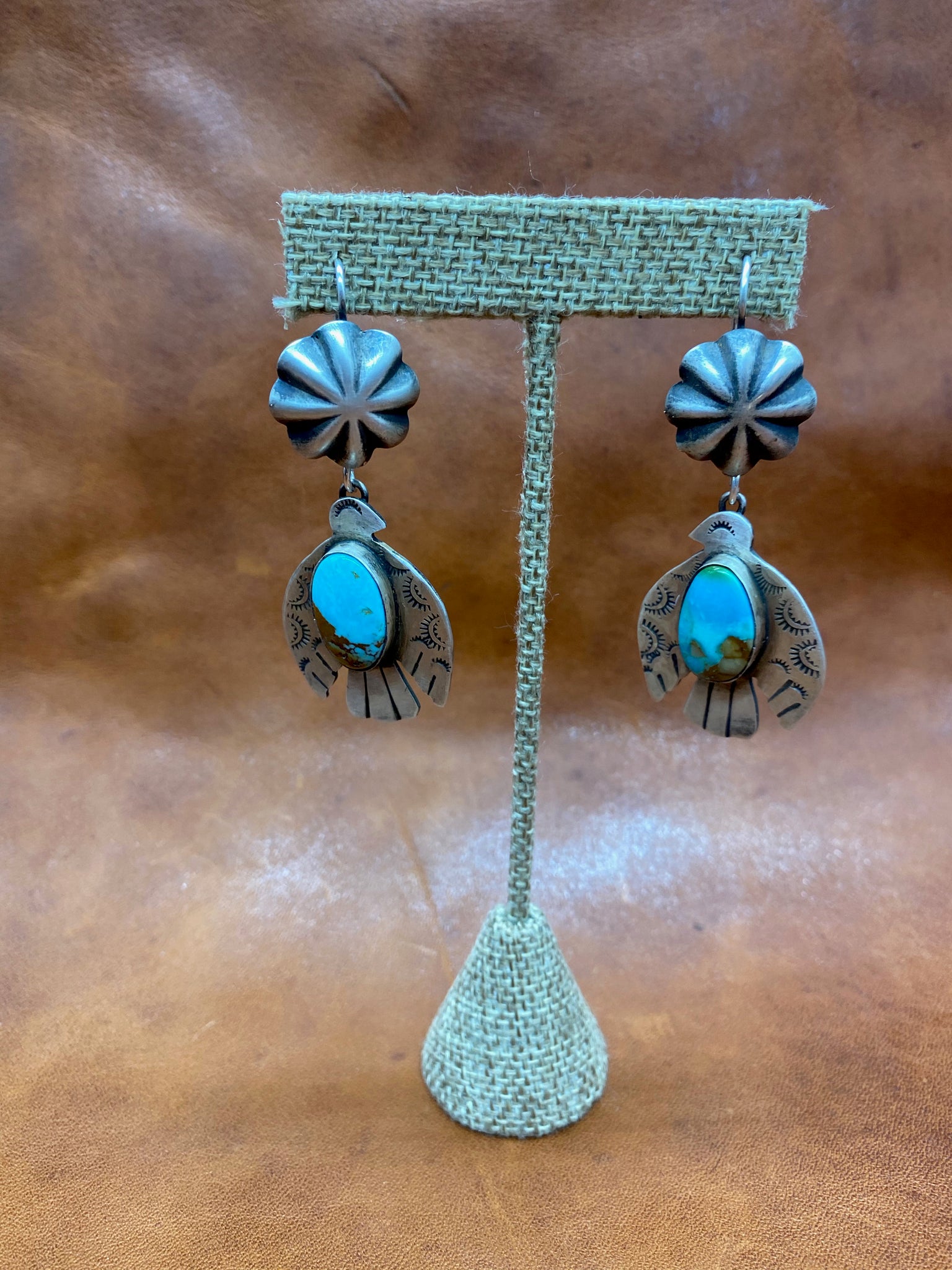 Thunderbird Sterling & Fox Turquoise Earrings