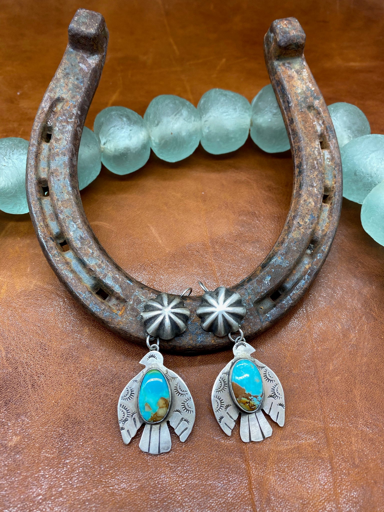 Thunderbird Sterling & Fox Turquoise Earrings